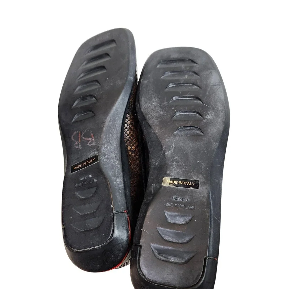 SESTO MEUCCI Shoes Womens‎ 7 Brown Snake Croc Leather Loafer Made Italy Comfort